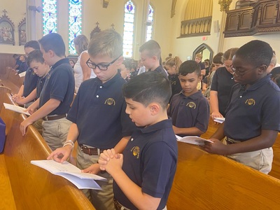 Students from St. James School in Manchester attend mass. Nearly 20% of all gifts to the Archbishop's Annual Appeal will go towards supporting Catholic Education and Faith Formation.